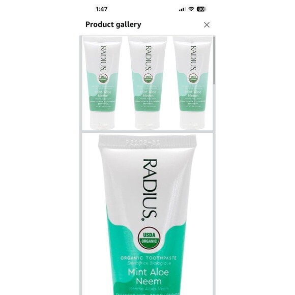 Mack Weldon Other - RADIUS Toothpaste Mint Aloe Neem 3Pk Trial Size Organic Non-Toxic Chemical-Free